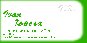 ivan kopcsa business card